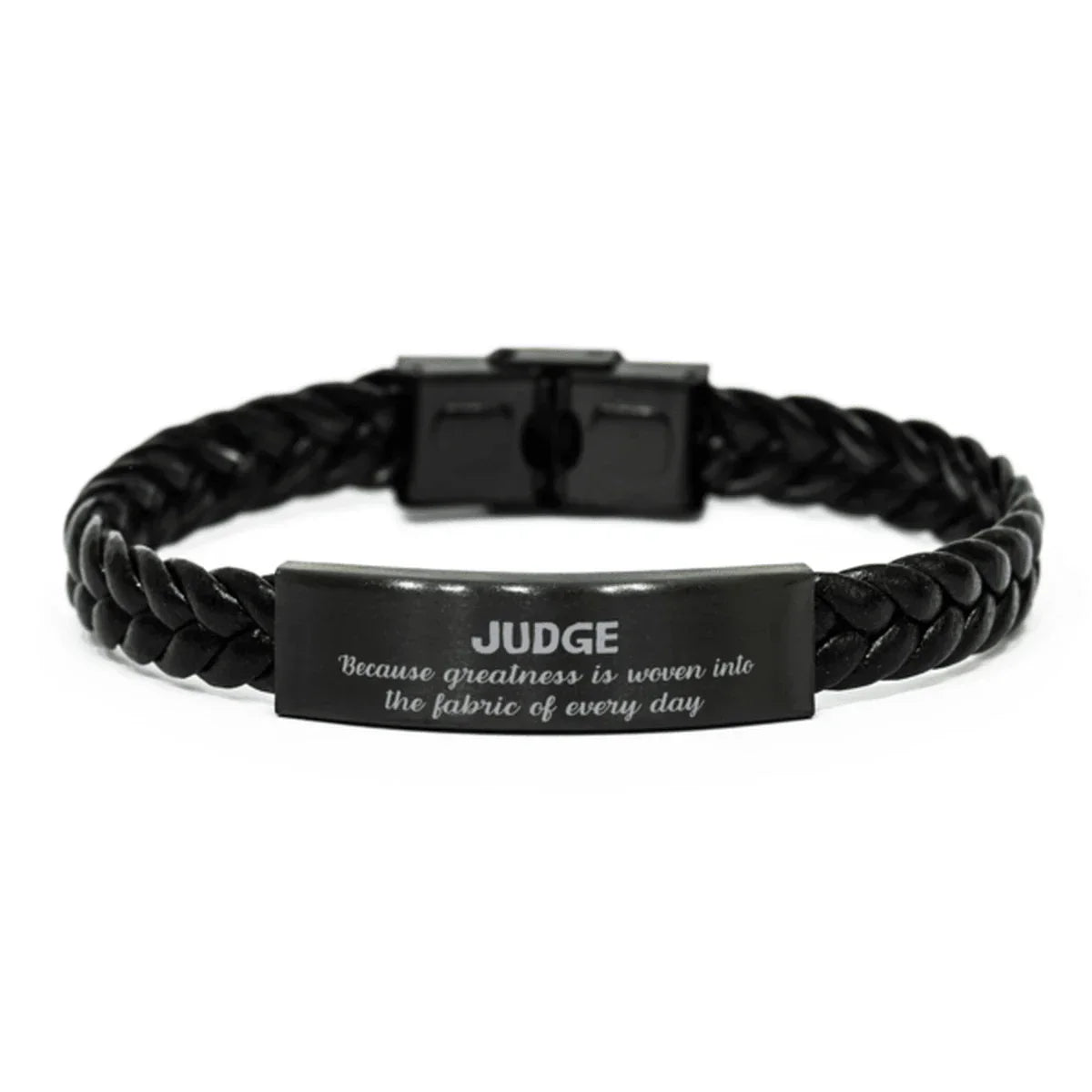 Sarcastic Judge Braided Leather Bracelet Gifts, Christmas Holiday Gifts for Judge Birthday, Judge: Because greatness is woven