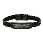 Sarcastic Landscape Architect Braided Leather Bracelet Gifts, Christmas Holiday Gifts for Landscape Architect Birthday, Landscape Architect: Because greatness is woven