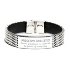 Sarcastic Landscape Architect Stainless Steel Bracelet Gifts, Christmas Holiday Gifts for Landscape Architect Birthday, Landscape Architect: Because greatness is woven