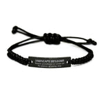 Sarcastic Landscape Designer Black Rope Bracelet Gifts, Christmas Holiday Gifts for Landscape Designer Birthday, Landscape Designer: Because greatness is woven