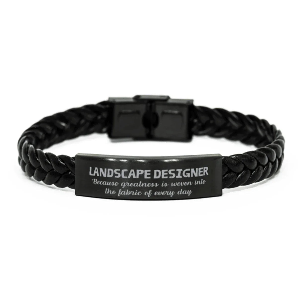Sarcastic Landscape Designer Braided Leather Bracelet Gifts, Christmas Holiday Gifts for Landscape Designer Birthday, Landscape Designer: Because greatness is woven