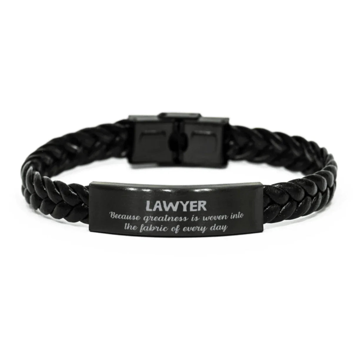 Sarcastic Lawyer Braided Leather Bracelet Gifts, Christmas Holiday Gifts for Lawyer Birthday, Lawyer: Because greatness is woven