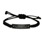 Sarcastic Linguist Black Rope Bracelet Gifts, Christmas Holiday Gifts for Linguist Birthday, Linguist: Because greatness is woven