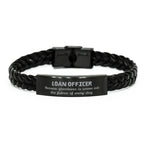 Sarcastic Loan Officer Braided Leather Bracelet Gifts, Christmas Holiday Gifts for Loan Officer Birthday, Loan Officer: Because greatness is woven