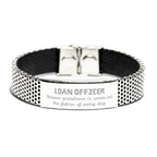 Sarcastic Loan Officer Stainless Steel Bracelet Gifts, Christmas Holiday Gifts for Loan Officer Birthday, Loan Officer: Because greatness is woven