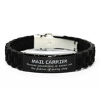 Sarcastic Mail Carrier Black Glidelock Clasp Bracelet Gifts, Christmas Holiday Gifts for Mail Carrier Birthday, Mail Carrier: Because greatness is woven