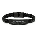 Sarcastic Mail Carrier Braided Leather Bracelet Gifts, Christmas Holiday Gifts for Mail Carrier Birthday, Mail Carrier: Because greatness is woven