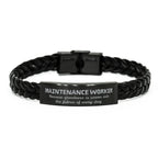 Sarcastic Maintenance Worker Braided Leather Bracelet Gifts, Christmas Holiday Gifts for Maintenance Worker Birthday, Maintenance Worker: Because greatness is woven
