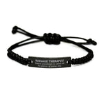 Sarcastic Massage Therapist Black Rope Bracelet Gifts, Christmas Holiday Gifts for Massage Therapist Birthday, Massage Therapist: Because greatness is woven