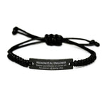Sarcastic Mechanical Engineer Black Rope Bracelet Gifts, Christmas Holiday Gifts for Mechanical Engineer Birthday, Mechanical Engineer: Because greatness is woven