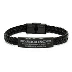 Sarcastic Mechanical Engineer Braided Leather Bracelet Gifts, Christmas Holiday Gifts for Mechanical Engineer Birthday, Mechanical Engineer: Because greatness is woven