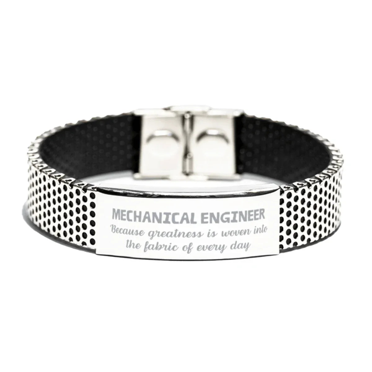 Sarcastic Mechanical Engineer Stainless Steel Bracelet Gifts, Christmas Holiday Gifts for Mechanical Engineer Birthday, Mechanical Engineer: Because greatness is woven