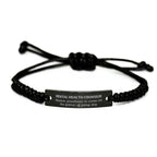 Sarcastic Mental Health Counselor Black Rope Bracelet Gifts, Christmas Holiday Gifts for Mental Health Counselor Birthday, Mental Health Counselor: Because greatness is woven