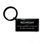 Sarcastic Millwright Keychain Gifts, Christmas Holiday Gifts for Millwright Birthday, Millwright: Because greatness is woven