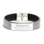 Sarcastic Mixologist Stainless Steel Bracelet Gifts, Christmas Holiday Gifts for Mixologist Birthday, Mixologist: Because greatness is woven