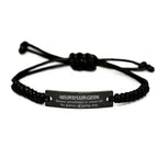 Sarcastic Neurosurgeon Black Rope Bracelet Gifts, Christmas Holiday Gifts for Neurosurgeon Birthday, Neurosurgeon: Because greatness is woven