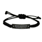 Sarcastic Nuclear Technologist Black Rope Bracelet Gifts, Christmas Holiday Gifts for Nuclear Technologist Birthday, Nuclear Technologist: Because greatness is woven