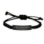 Sarcastic Nurse Practicioner Black Rope Bracelet Gifts, Christmas Holiday Gifts for Nurse Practicioner Birthday, Nurse Practicioner: Because greatness is woven