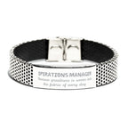 Sarcastic Operations Manager Stainless Steel Bracelet Gifts, Christmas Holiday Gifts for Operations Manager Birthday, Operations Manager: Because greatness is woven
