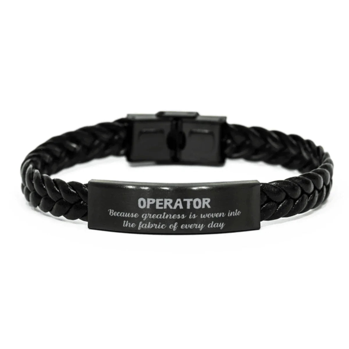 Sarcastic Operator Braided Leather Bracelet Gifts, Christmas Holiday Gifts for Operator Birthday, Operator: Because greatness is woven