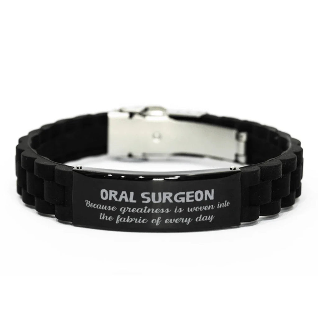 Sarcastic Oral Surgeon Black Glidelock Clasp Bracelet Gifts, Christmas Holiday Gifts for Oral Surgeon Birthday, Oral Surgeon: Because greatness is woven