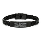 Sarcastic Oral Surgeon Braided Leather Bracelet Gifts, Christmas Holiday Gifts for Oral Surgeon Birthday, Oral Surgeon: Because greatness is woven