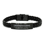 Sarcastic Paraprofessional Braided Leather Bracelet Gifts, Christmas Holiday Gifts for Paraprofessional Birthday, Paraprofessional: Because greatness is woven