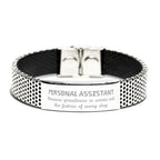 Sarcastic Personal Assistant Stainless Steel Bracelet Gifts, Christmas Holiday Gifts for Personal Assistant Birthday, Personal Assistant: Because greatness is woven