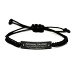 Sarcastic Personal Trainer Black Rope Bracelet Gifts, Christmas Holiday Gifts for Personal Trainer Birthday, Personal Trainer: Because greatness is woven