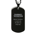 Sarcastic Pharmacy Technician Black Dog Tag Gifts, Christmas Holiday Gifts for Pharmacy Technician Birthday, Pharmacy Technician: Because greatness is woven