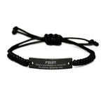 Sarcastic Pilot Black Rope Bracelet Gifts, Christmas Holiday Gifts for Pilot Birthday, Pilot: Because greatness is woven