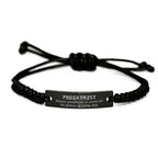 Sarcastic Podiatrist Black Rope Bracelet Gifts, Christmas Holiday Gifts for Podiatrist Birthday, Podiatrist: Because greatness is woven