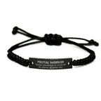 Sarcastic Postal Worker Black Rope Bracelet Gifts, Christmas Holiday Gifts for Postal Worker Birthday, Postal Worker: Because greatness is woven