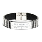 Sarcastic Psychologist Stainless Steel Bracelet Gifts, Christmas Holiday Gifts for Psychologist Birthday, Psychologist: Because greatness is woven
