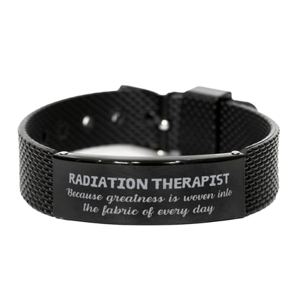Sarcastic Radiation Therapist Black Shark Mesh Bracelet Gifts, Christmas Holiday Gifts for Radiation Therapist Birthday, Radiation Therapist: Because greatness is woven into the fabric of every day, Coworkers, Friends - Mallard Moon Gift Shop