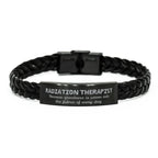 Sarcastic Radiation Therapist Braided Leather Bracelet Gifts, Christmas Holiday Gifts for Radiation Therapist Birthday, Radiation Therapist: Because greatness is woven
