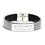 Sarcastic Real Estate Investor Stainless Steel Bracelet Gifts, Christmas Holiday Gifts for Real Estate Investor Birthday, Real Estate Investor: Because greatness is woven