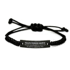Sarcastic Registered Nurse Black Rope Bracelet Gifts, Christmas Holiday Gifts for Registered Nurse Birthday, Registered Nurse: Because greatness is woven