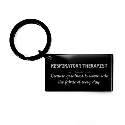 Sarcastic Respiratory Therapist Keychain Gifts, Christmas Holiday Gifts for Respiratory Therapist Birthday, Respiratory Therapist: Because greatness is woven into the fabric of every day, Coworkers, Friends - Mallard Moon Gift Shop