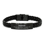 Sarcastic Roofer Braided Leather Bracelet Gifts, Christmas Holiday Gifts for Roofer Birthday, Roofer: Because greatness is woven
