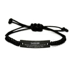 Sarcastic Sailor Black Rope Bracelet Gifts, Christmas Holiday Gifts for Sailor Birthday, Sailor: Because greatness is woven