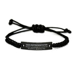 Sarcastic Sales Representative Black Rope Bracelet Gifts, Christmas Holiday Gifts for Sales Representative Birthday, Sales Representative: Because greatness is woven