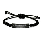 Sarcastic Schoolbus Driver Black Rope Bracelet Gifts, Christmas Holiday Gifts for Schoolbus Driver Birthday, Schoolbus Driver: Because greatness is woven