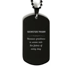 Sarcastic Securities Trader Black Dog Tag Gifts, Christmas Holiday Gifts for Securities Trader Birthday, Securities Trader: Because greatness is woven