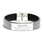 Sarcastic Senator Stainless Steel Bracelet Gifts, Christmas Holiday Gifts for Senator Birthday, Senator: Because greatness is woven