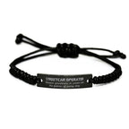Sarcastic Streetcar Operator Black Rope Bracelet Gifts, Christmas Holiday Gifts for Streetcar Operator Birthday, Streetcar Operator: Because greatness is woven