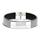 Sarcastic Telephone Operator Stainless Steel Bracelet Gifts, Christmas Holiday Gifts for Telephone Operator Birthday, Telephone Operator: Because greatness is woven