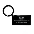 Sarcastic Teller Keychain Gifts, Christmas Holiday Gifts for Teller Birthday, Teller: Because greatness is woven