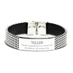 Sarcastic Teller Stainless Steel Bracelet Gifts, Christmas Holiday Gifts for Teller Birthday, Teller: Because greatness is woven
