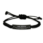 Sarcastic Tool Maker Black Rope Bracelet Gifts, Christmas Holiday Gifts for Tool Maker Birthday, Tool Maker: Because greatness is woven